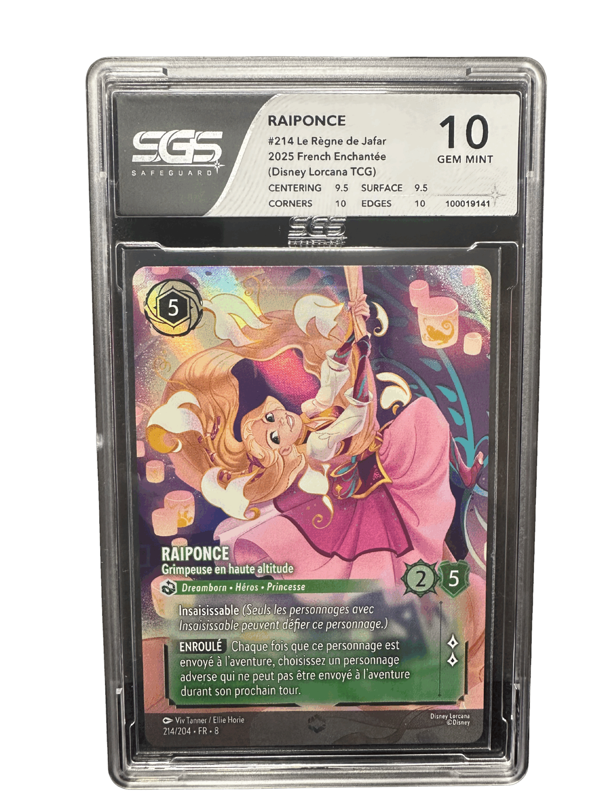 Raiponce Disney Lorcana Gradée 10 avec Subgrades